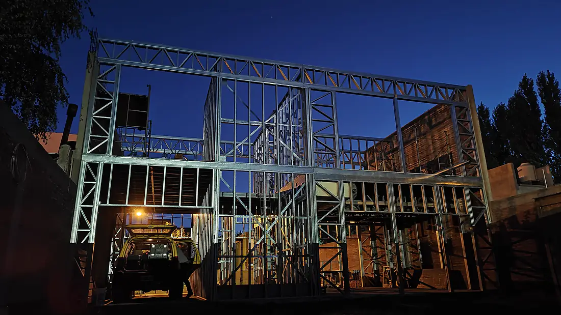 Estructura Steel Frame DRYSUR de noche